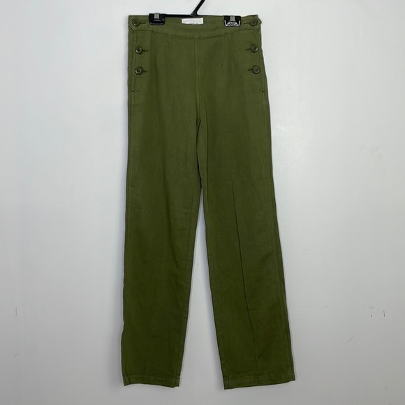 𝅺CURRENT Elliot khaki straight leg linen blend pants - Picture 2 of 9